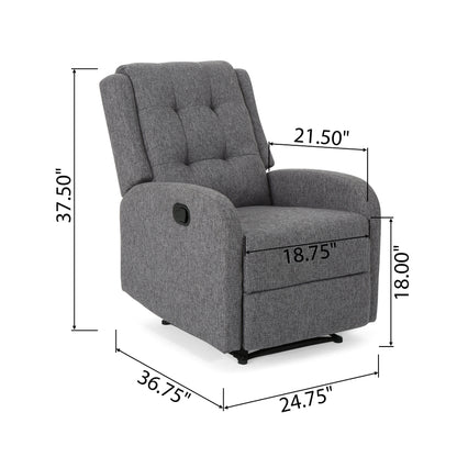 Flora Manual Recliner Chair - Charcoal