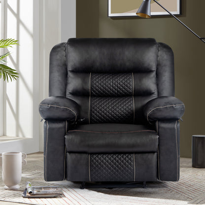 Thorne Leather Massage Recliner - Black