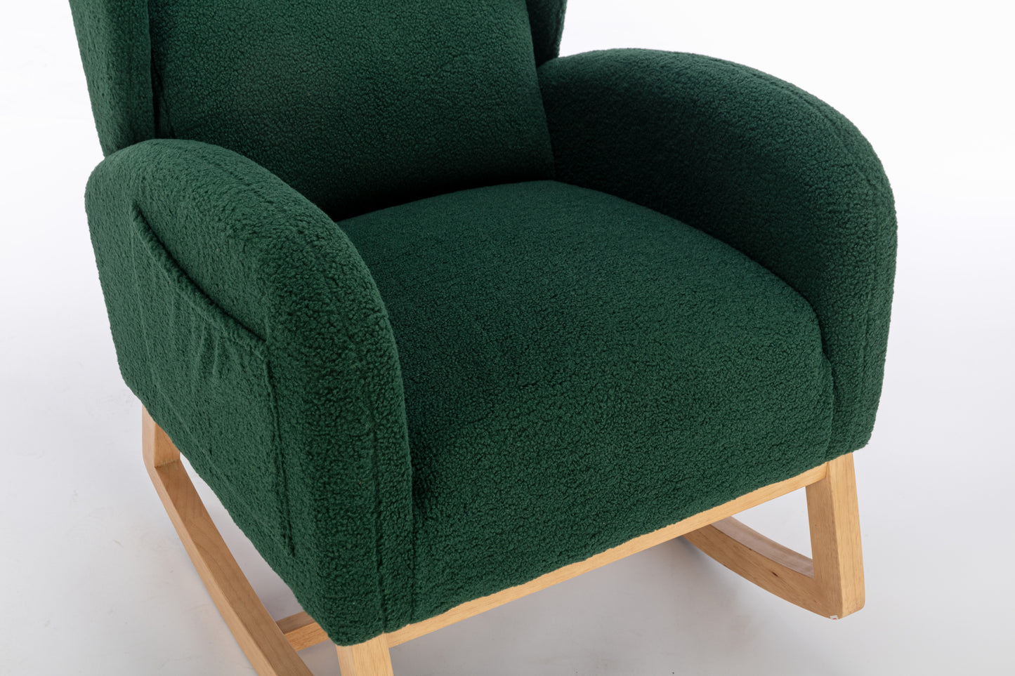 Nadia Teddy Fabric Rocking Chair - Green