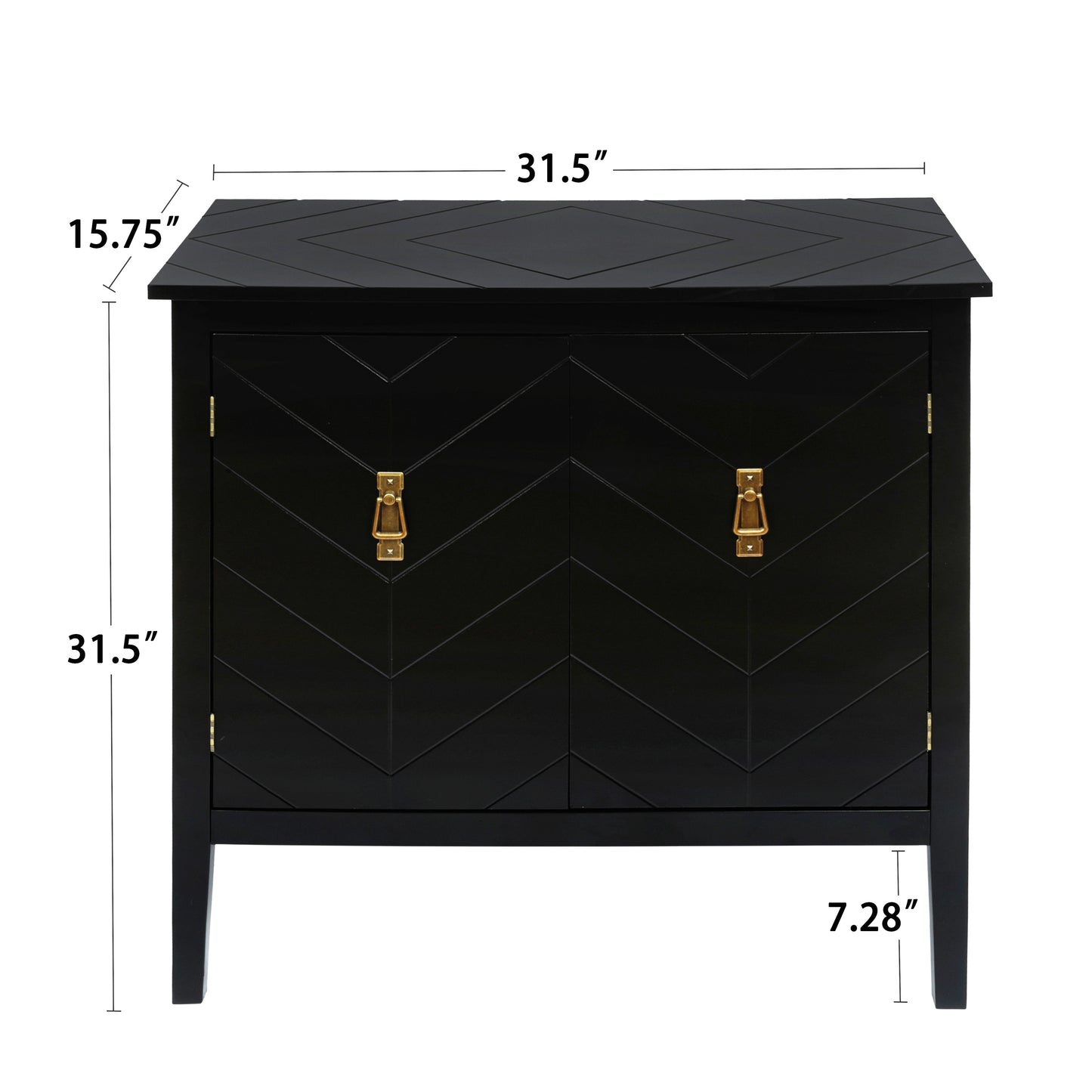 Aaron 2 Door Wooden Cabinets - Black