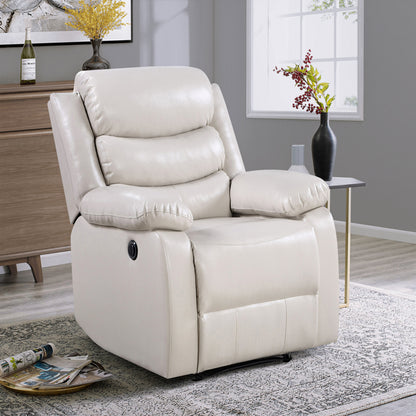 Kingston Power Recliner with Pillow Top Arms - Beige