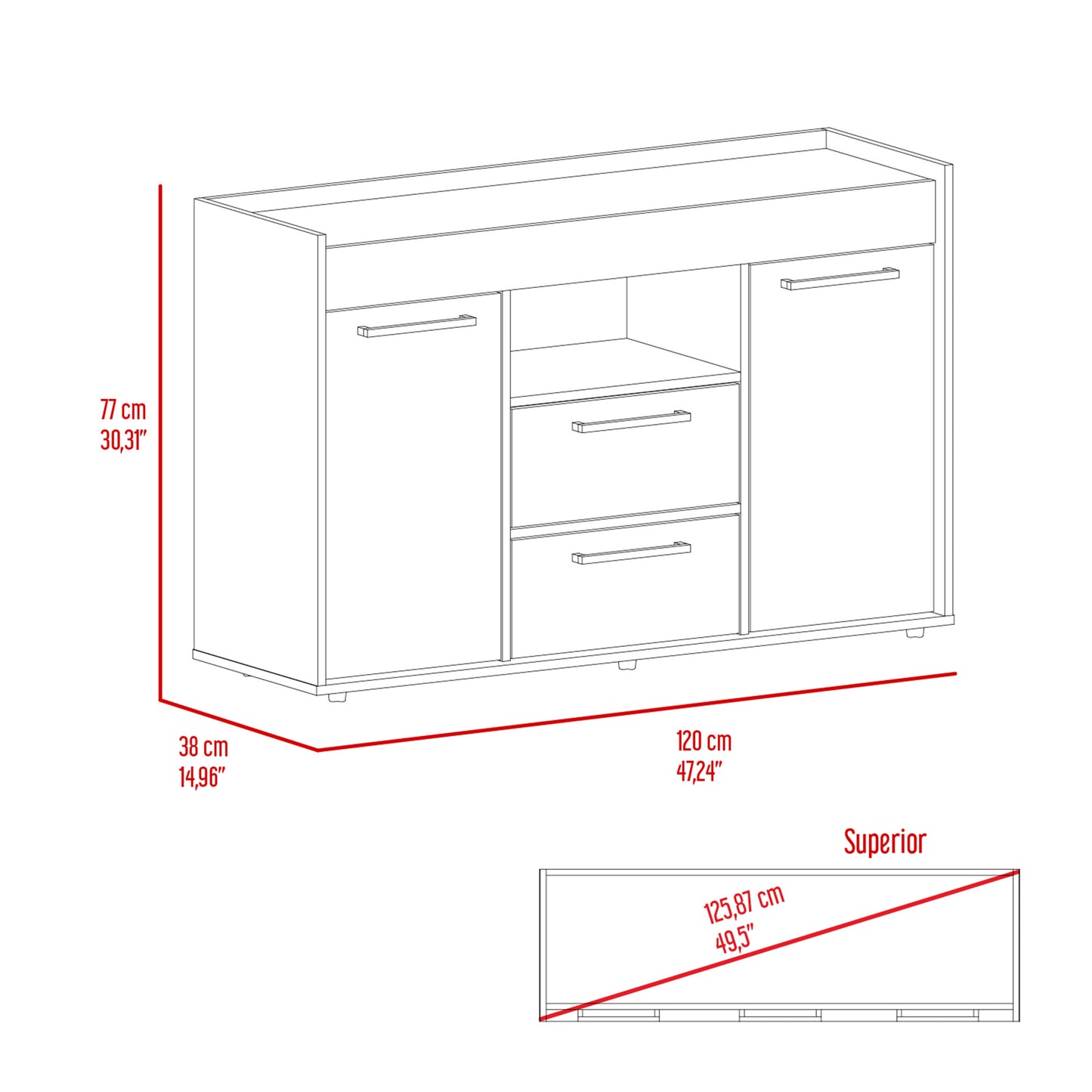 Chapella 2-Drawer Sideboard