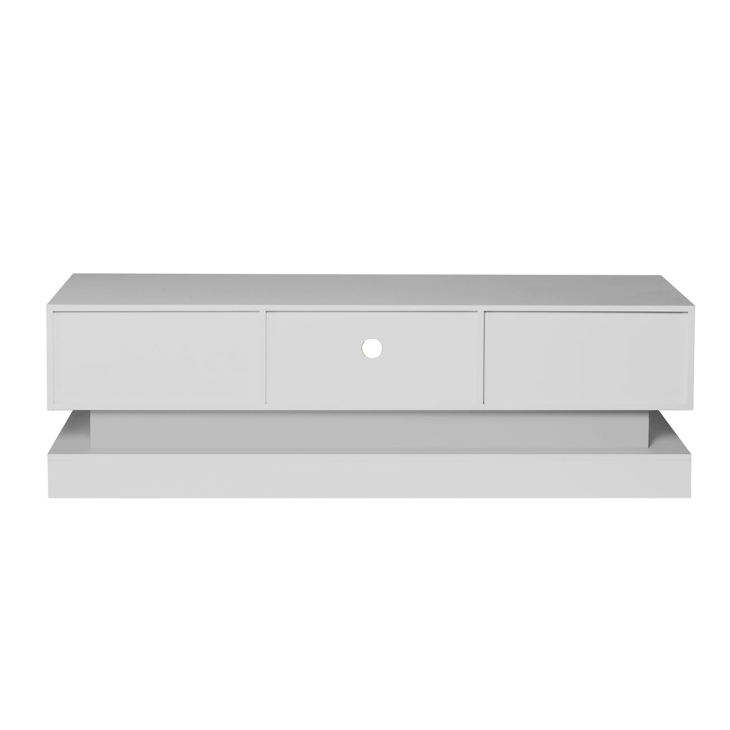 Scape 55 inches Glossy TV Stand with LED Lights- White