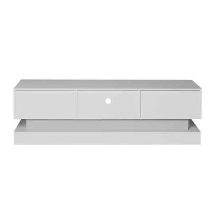 Scape 55 inches Glossy TV Stand with LED Lights- White