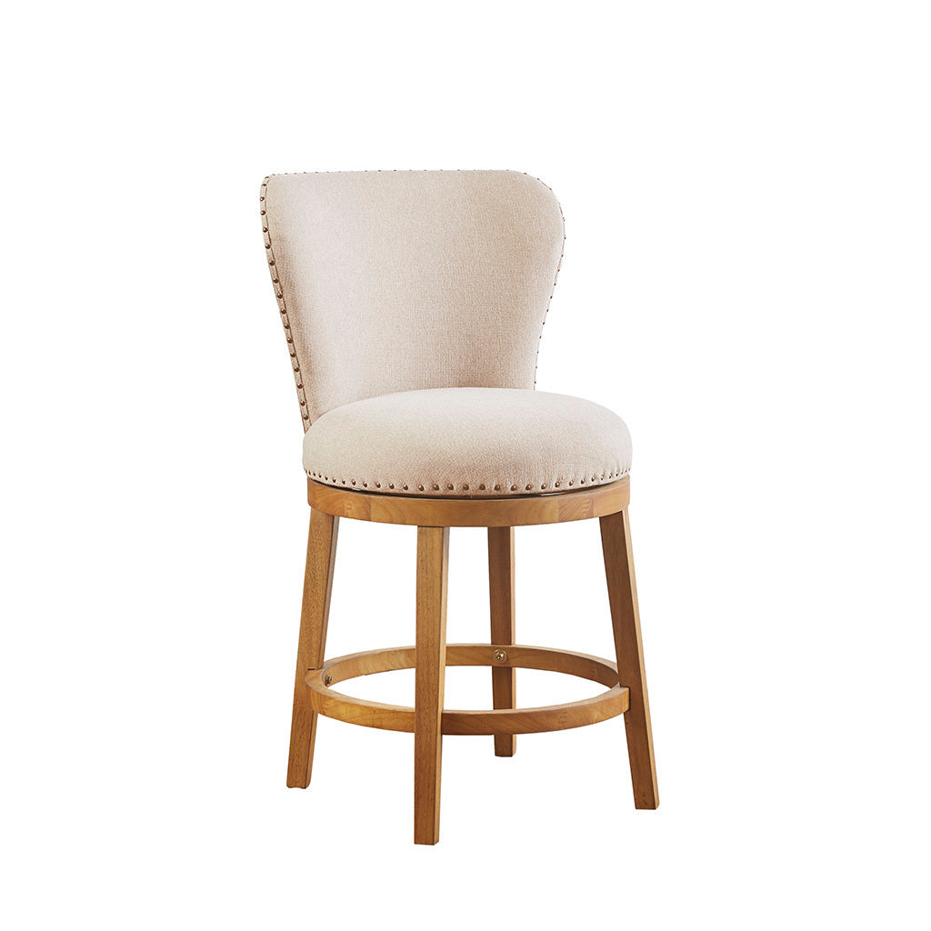 Stewart Upholstered 360 Degree Swivel Counter Stool  - Tan