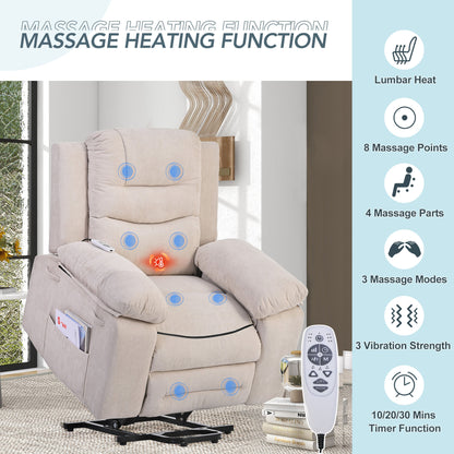 Celestial Power Lift Massage Recline Chair - Beige