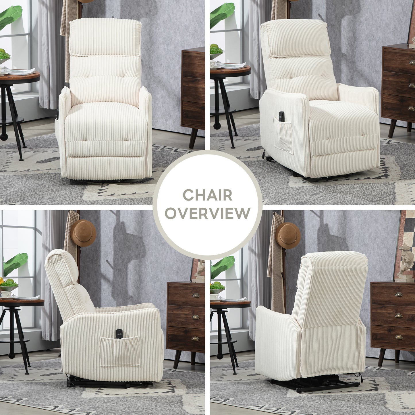 Fraser Electric Recliner Chair - Beige