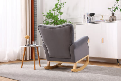 Jarvis Velvet Rocking Chair - Gray