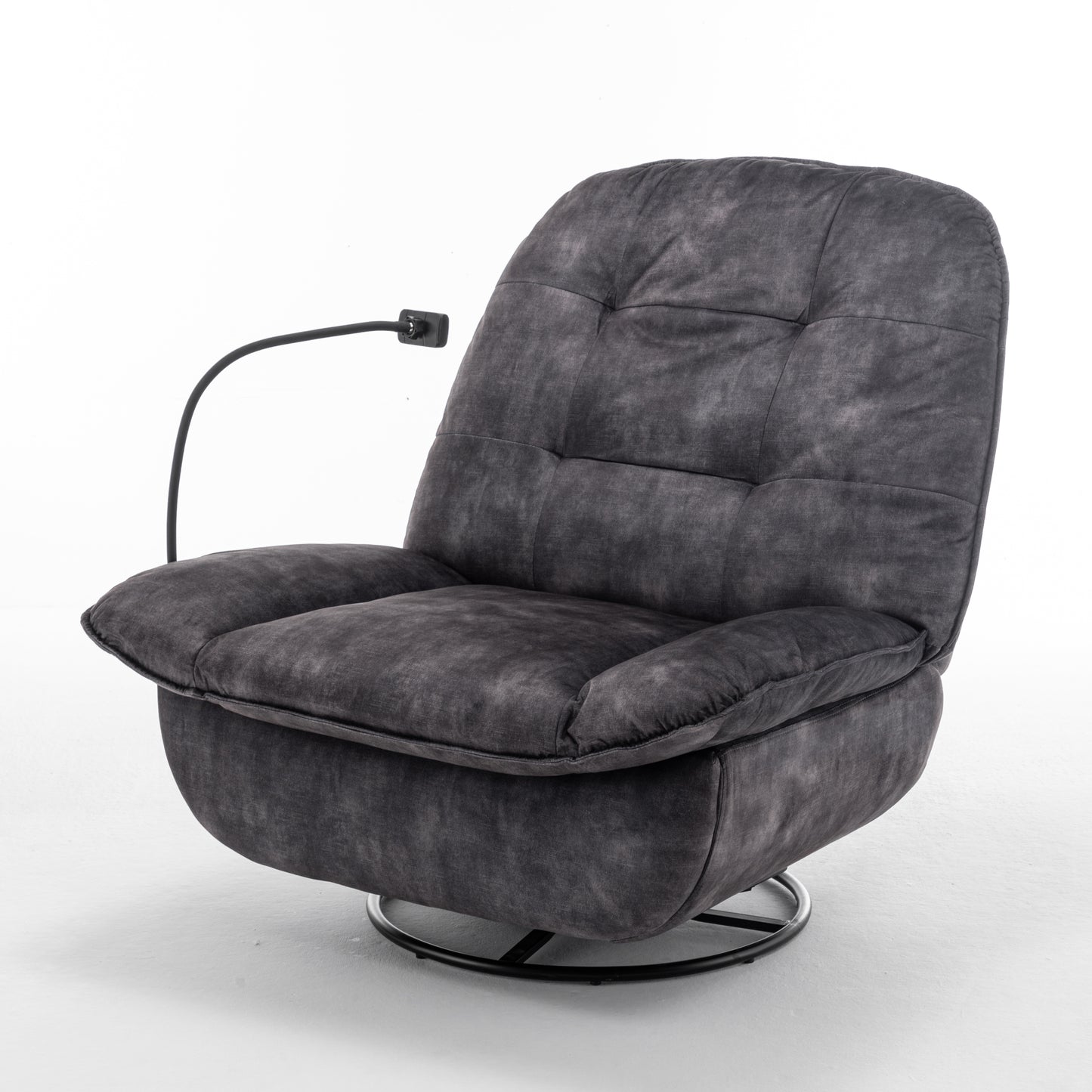 Tate Swivel Gliding Rocking Chair - Black