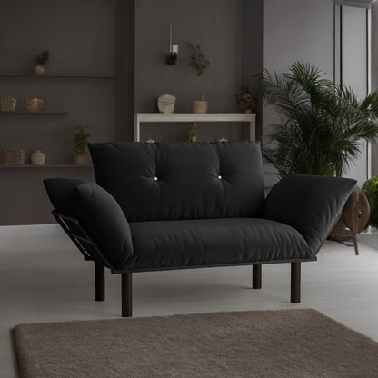 Ada Futon Loveseat - Black