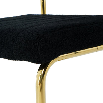 Ezell Dining Chairs with Gold Metal Leg (Set of 4) - Black