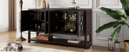 Stasia Sideboard Buffet with Mirrored Doors - Espresso