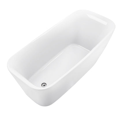 Amir 66" Acrylic Freestanding Soaking Bathtub  - White