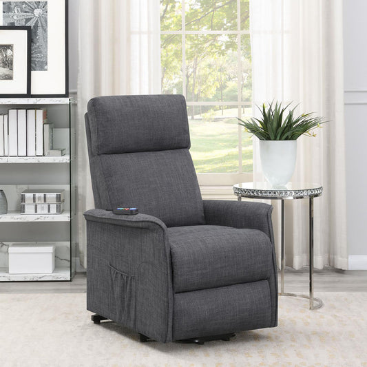 Morgan Power Lift Recliner with Massage Function - Charcoal