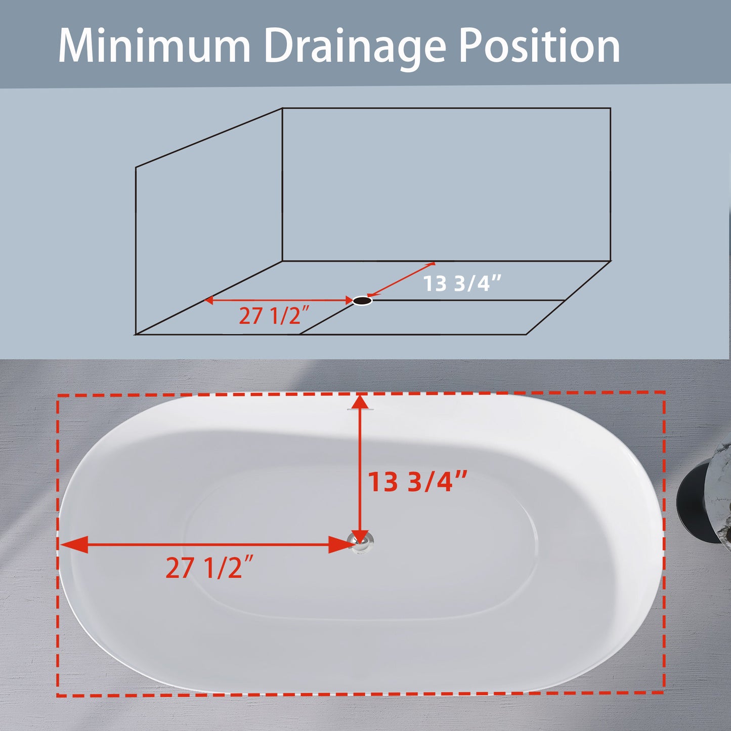 Onpa 55" Oval Shape  Acrylic Freestanding  Soaking Bathtub - Gloss WhiteOnpa