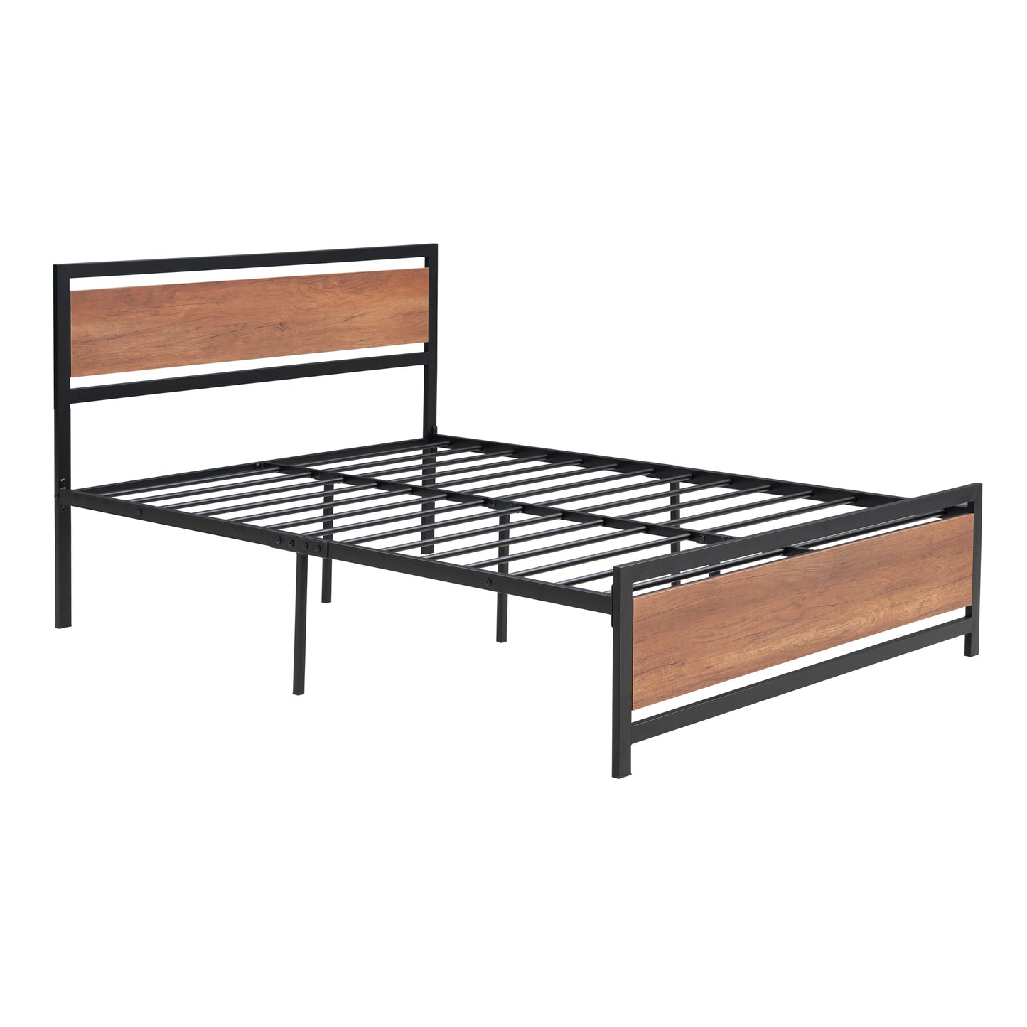 Quasar Full Size Metal and Wood Platform Bed - Black