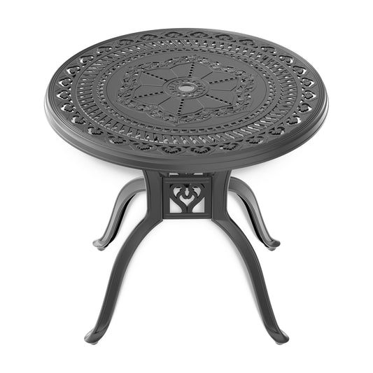 Olsen Cast  Aluminum Round Patio Dining Table - Black