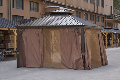 Afix 12 X 12 ft  Permanent Hardtop Gazebo Canopy - Bronze