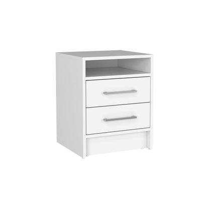 Eter Nightstand Two Drawers - White