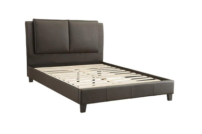 Niki Faux Leather Upholstered California King Size Bed - Brown