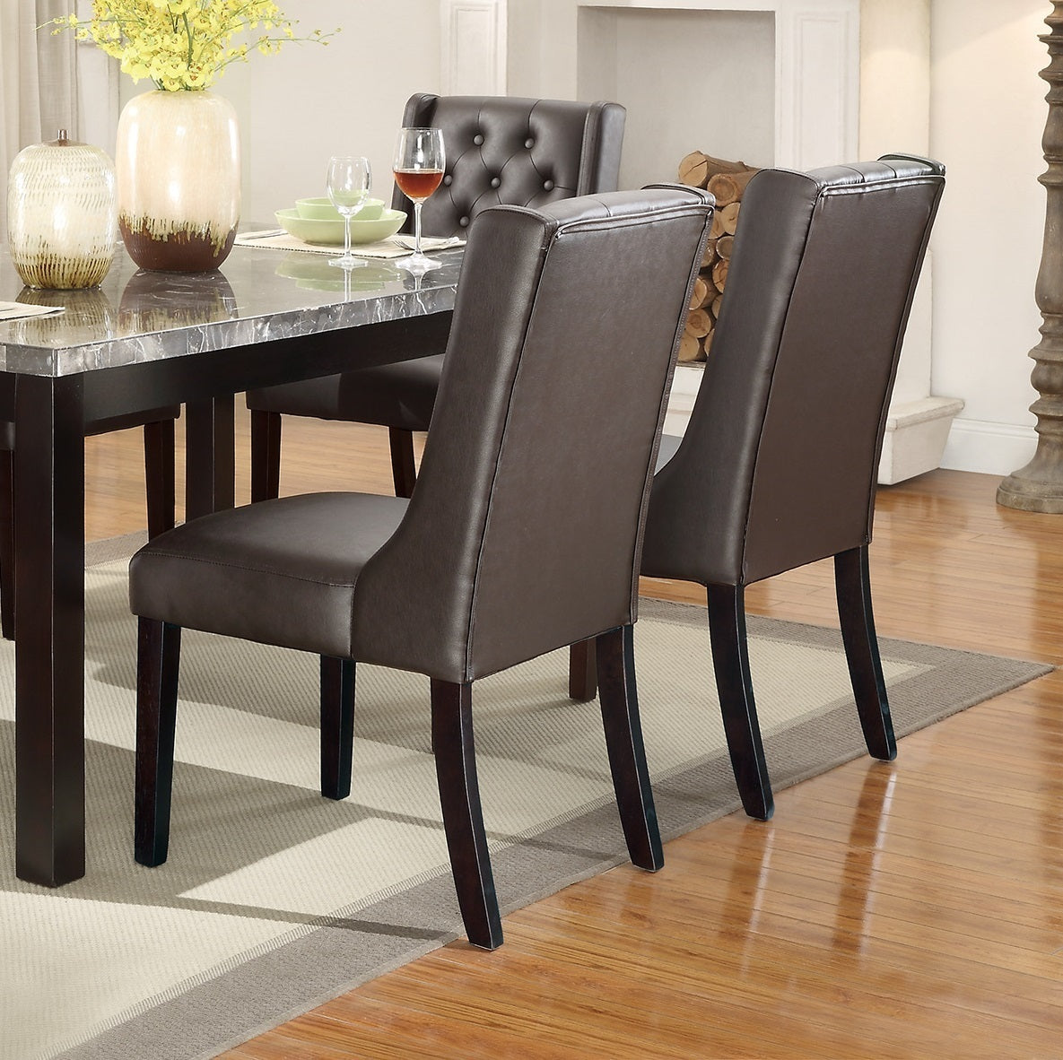 Berry Tufted Dining Chairs (Set of 2) - Espresso