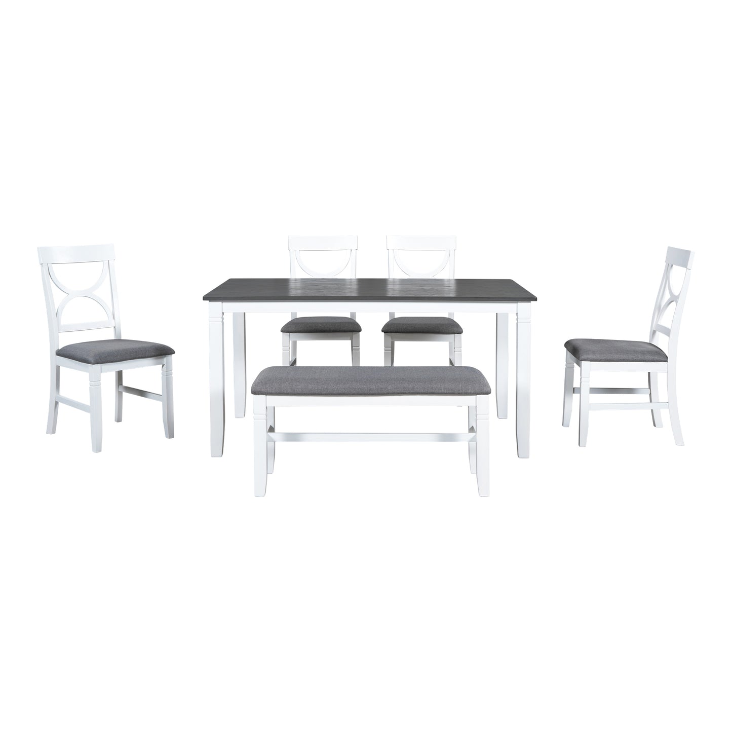 Venus 6pc Dining Set Dining Table 4x Side Chairs And Bench