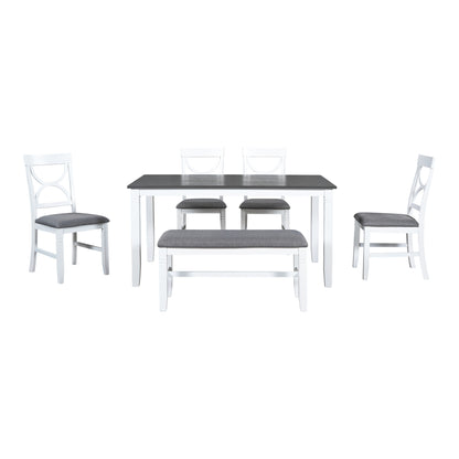 Venus 6pc Dining Set Dining Table 4x Side Chairs And Bench