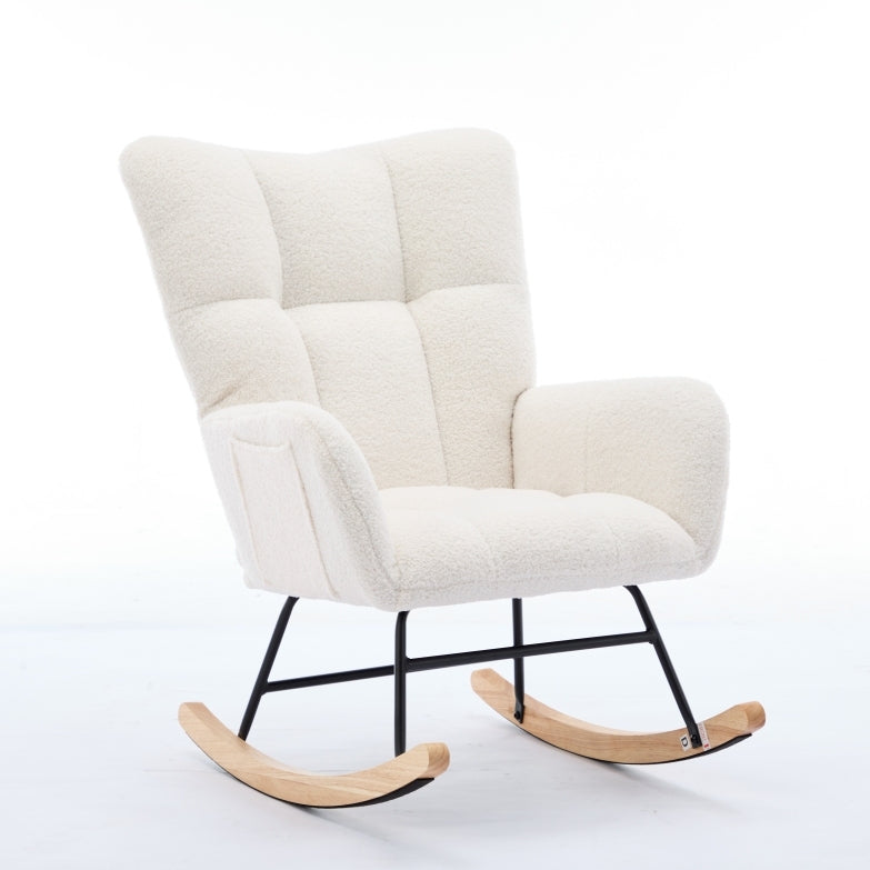 Hari Modern Nursery Rocking Chair - White