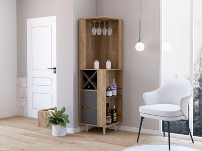 Katherine 2-Shelf 2-Drawer 4-Bottle Bar Cabinet