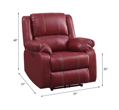 Vortex PU Power Recliner - Red