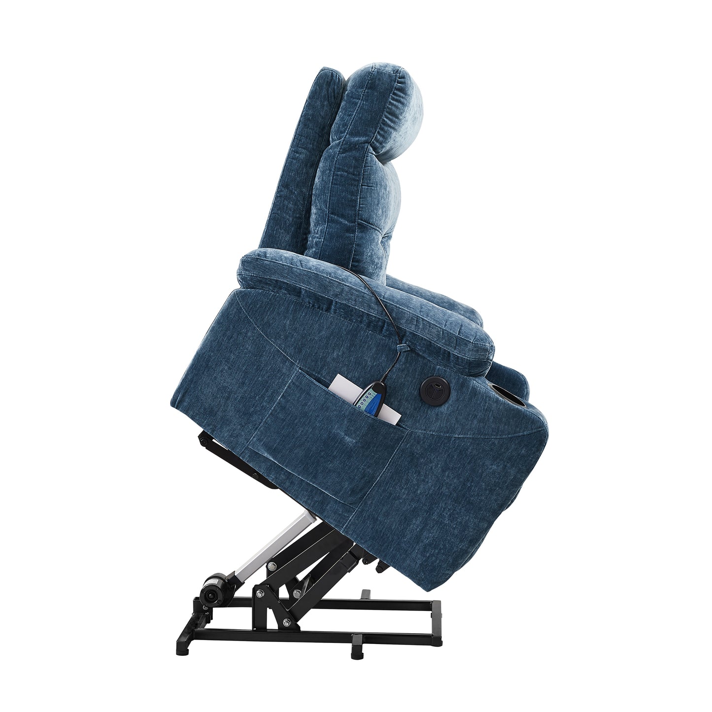 Trek Electric Power Lift Recliner Chair with Massage and Heat - Blue