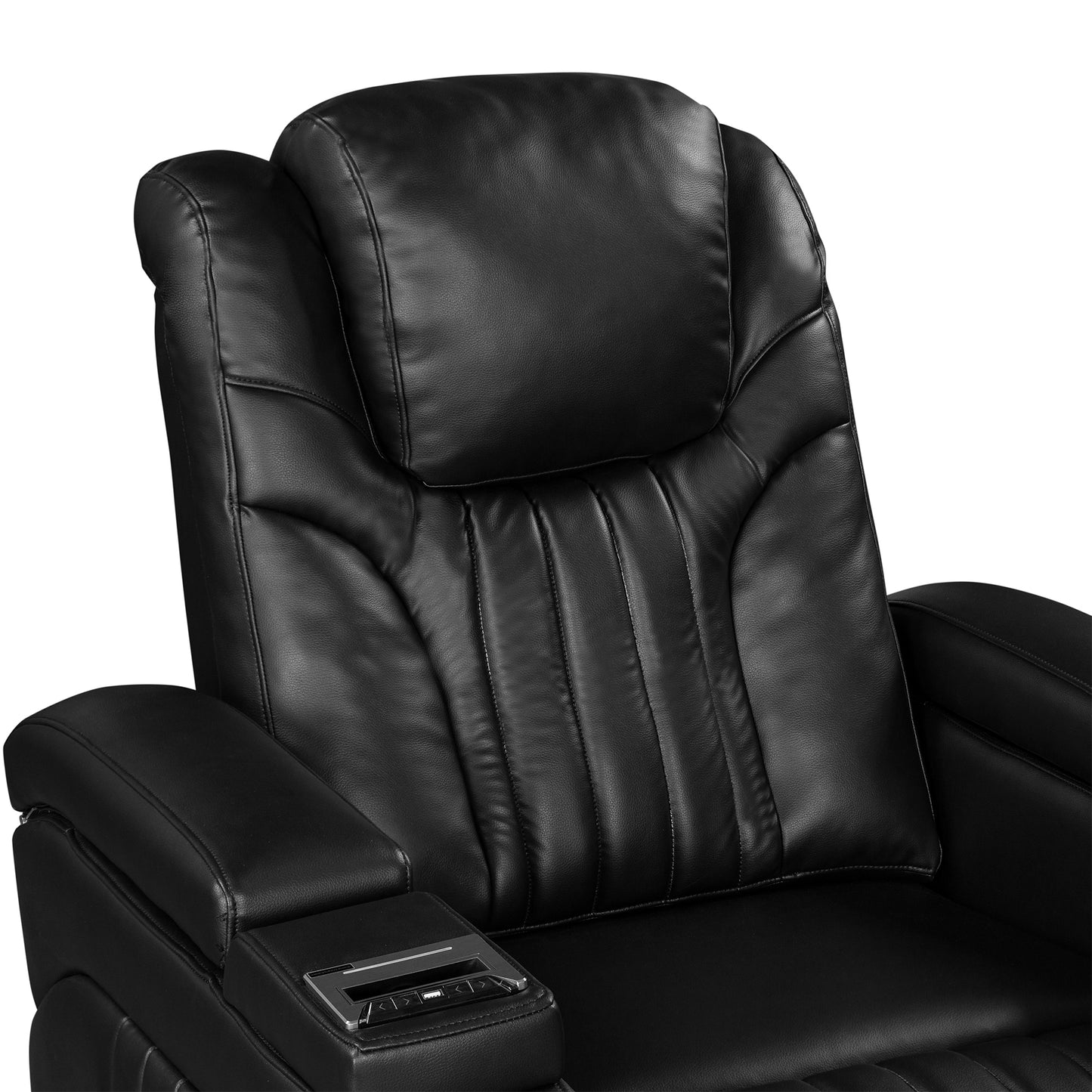 Morris PU Leather Power Recliner - Black