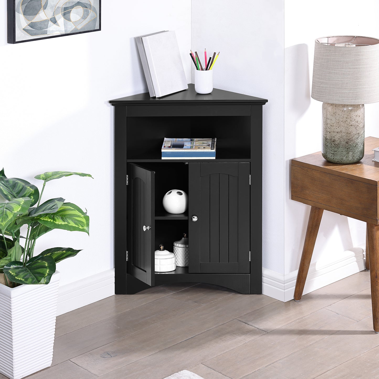 Carson II Corner Cabinet - Coffee