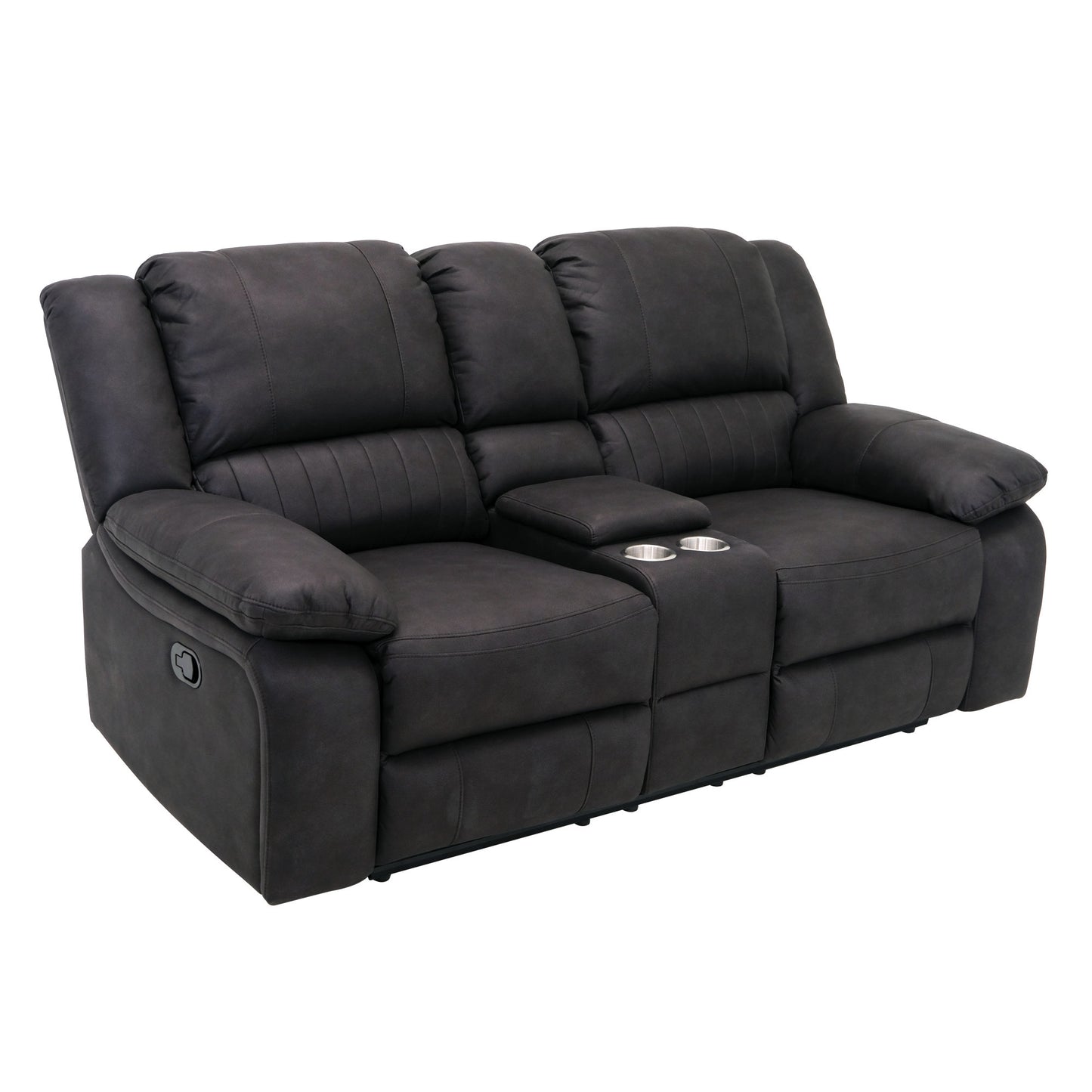 Marshall Black Reclining Console Loveseat