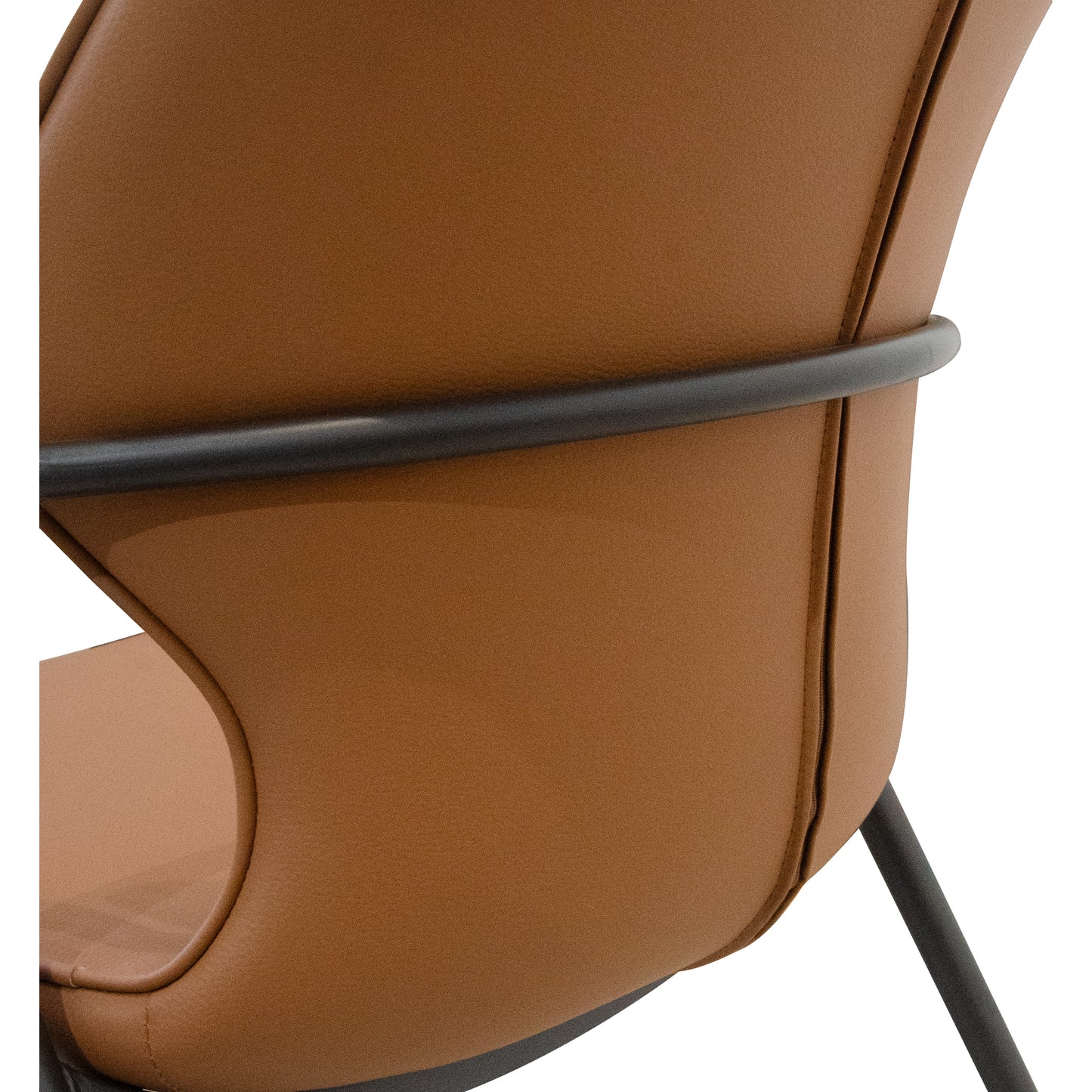 Cornett Pu Dining Chairs with Black Metal Leg (Set of 2) - Light Brown