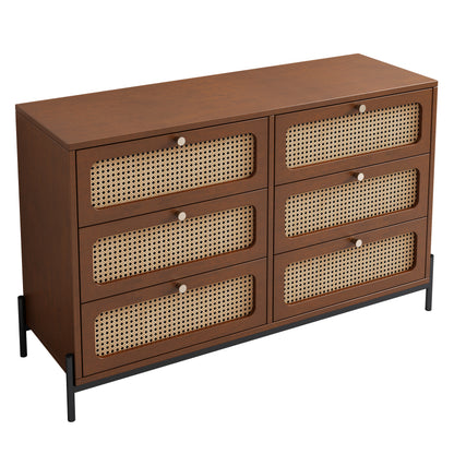 Priya Rattan Storage Cabinet - Walnut