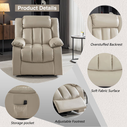 Trevino Electric Power Recliner Chair with Massage And Heating - Beige