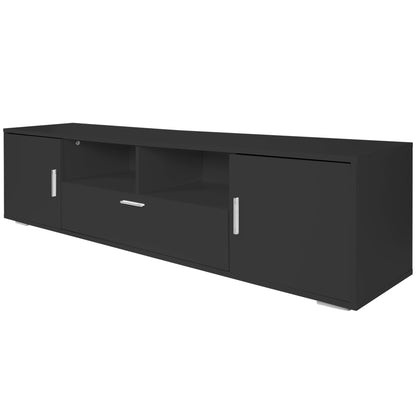 Comet TV stand with LED Lights Entertainment Center - Black