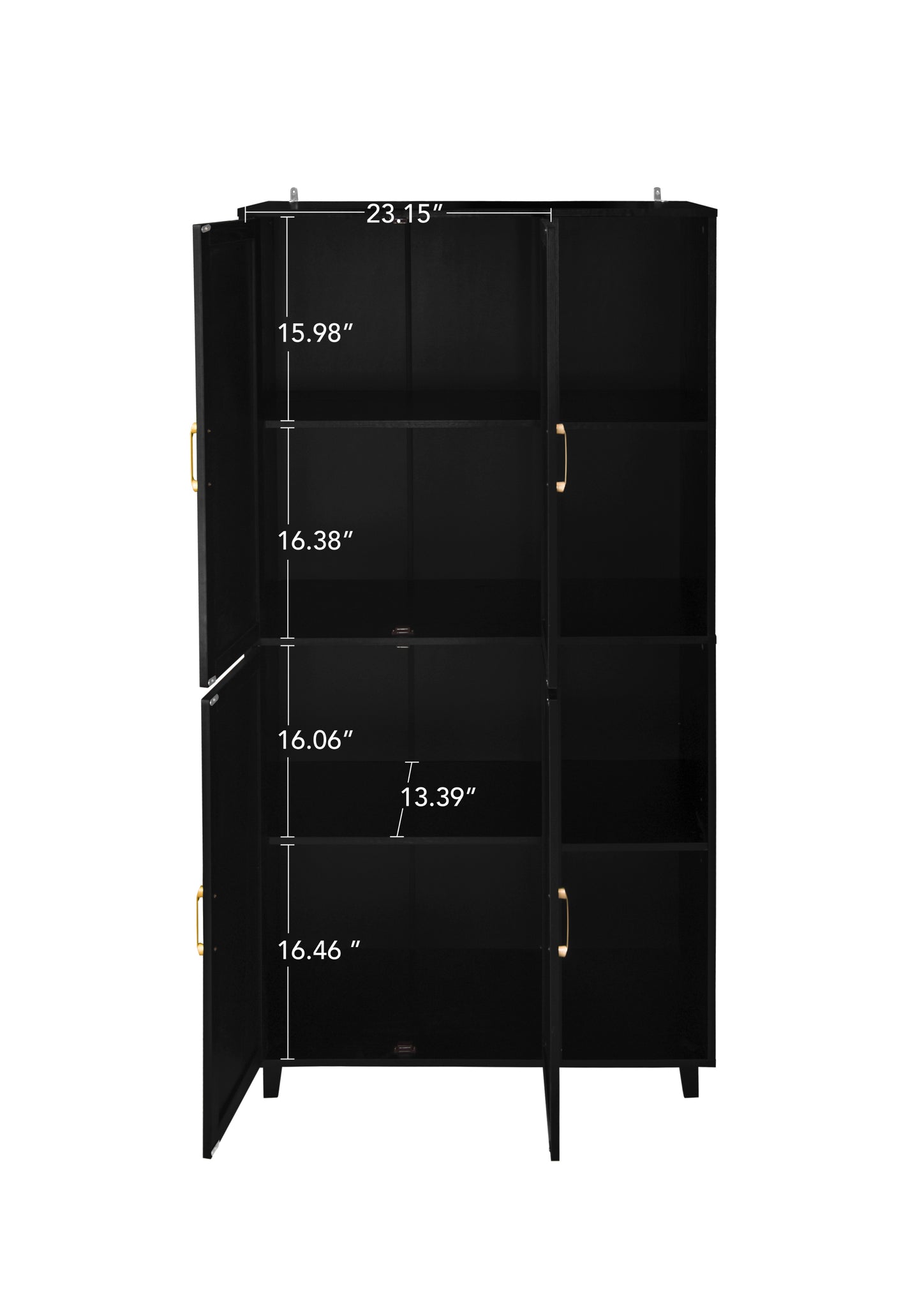 Acuna II 4 Door Storage Cabinet - Black