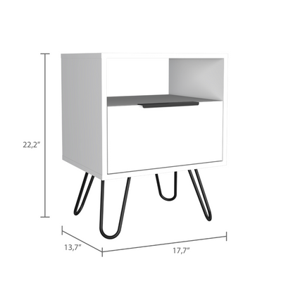 Augusta Single Door Nightstand - White