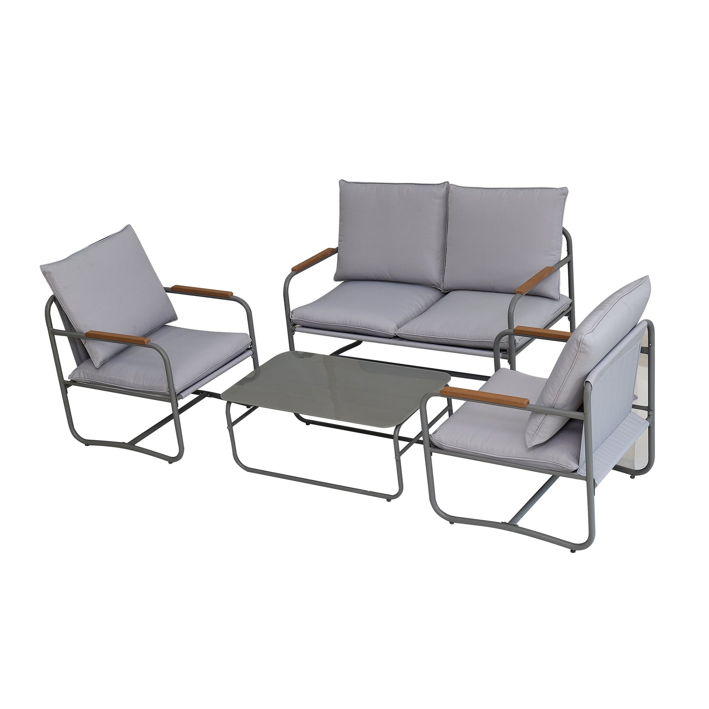 Julio 4 Pc Outdoor Patio Seating Set - Gray