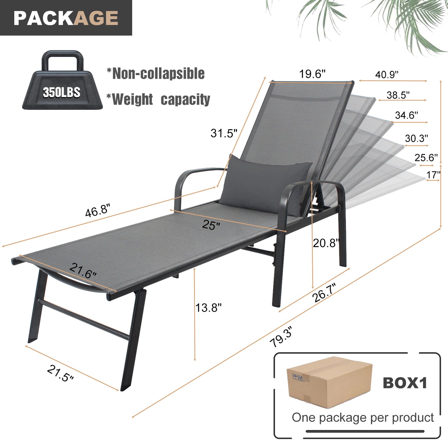 Casas Outdoor Patio Lounge - Gray