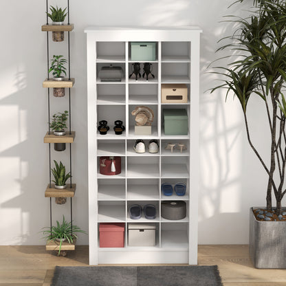 Savo Tall Shoe Cabinet - White