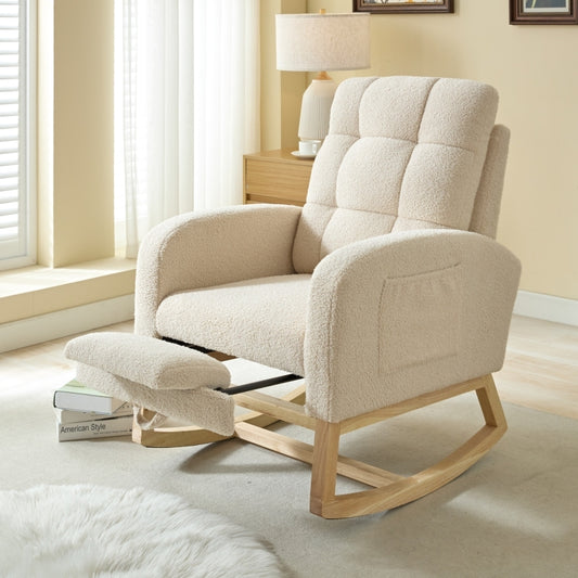 Serrano Modern Accent Rocking Chair - Beige