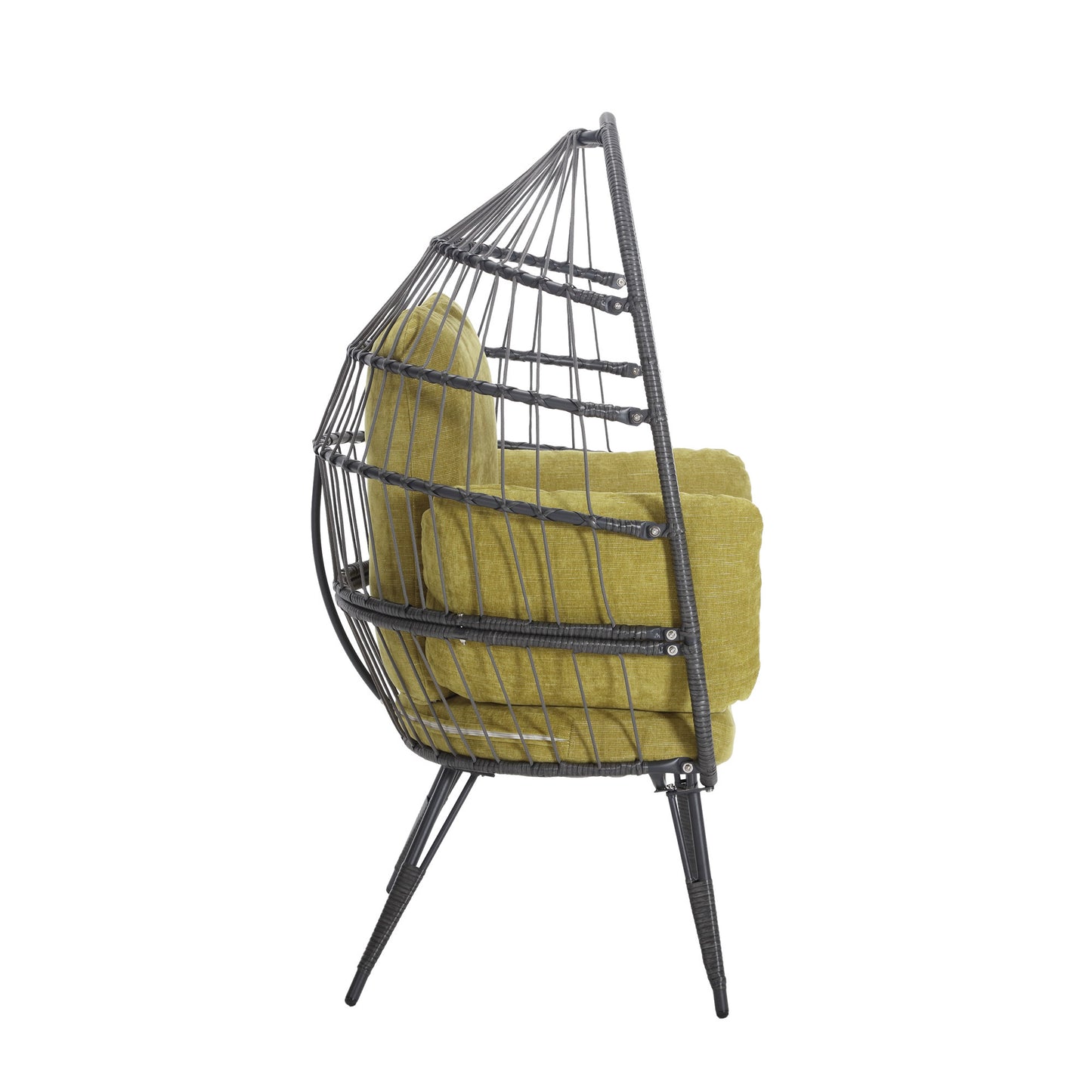 Mora Egg Wicker Outdoor Indoor Basket Chair - Olive Green