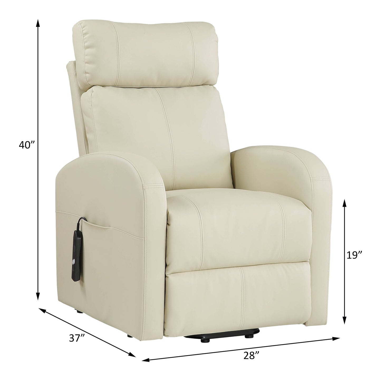 Ricardo PU Recliner with Power Lift - Beige