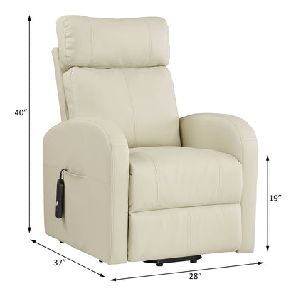 Ricardo PU Recliner with Power Lift - Beige