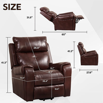 Mook Power Lift Chair Recliners - Red Brown