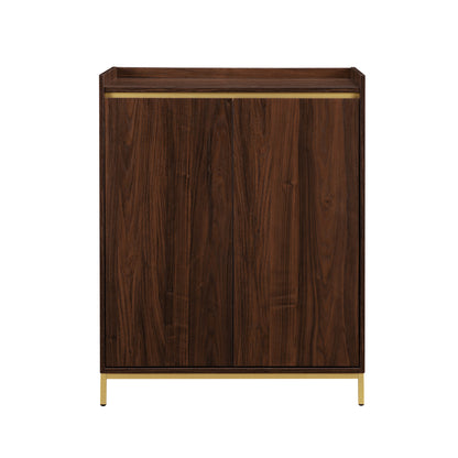 Ula Minimalist 2-Door Accent Cabinet - Dark Brown