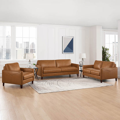 Yorkdale Leather Loveseat - Cognac